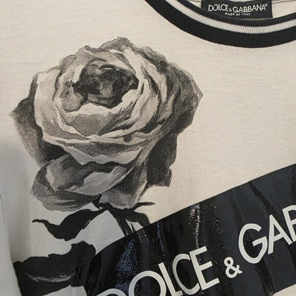 DOLCE & GABBANA Logo Tape Printed T-Shirt -can be UNISEX - Picture 3 of 12